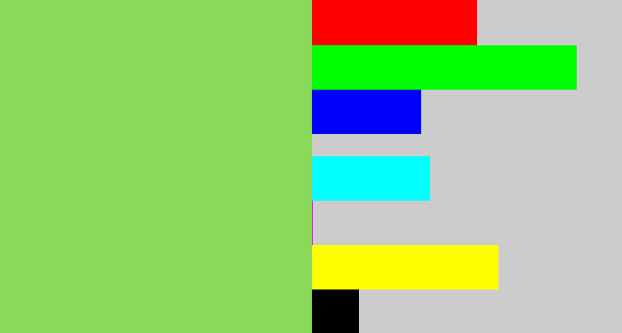 Hex color #88da58 - kiwi green