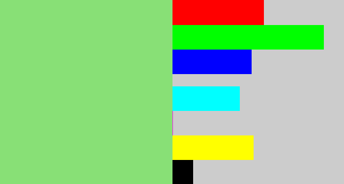 Hex color #88e076 - light green
