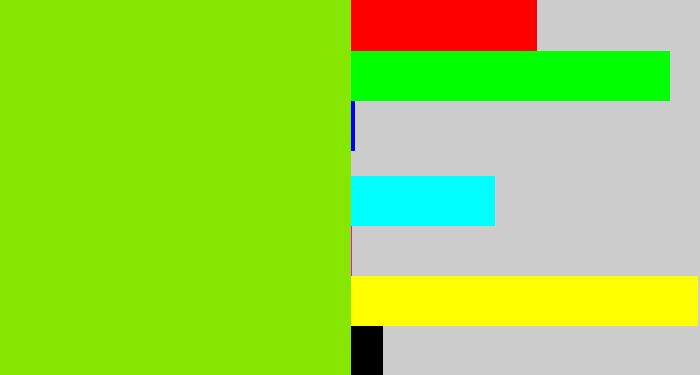 Hex color #88e702 - bright lime