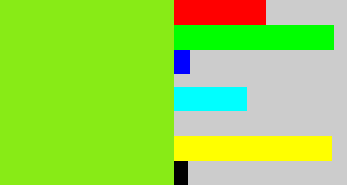 Hex color #88eb16 - acid green