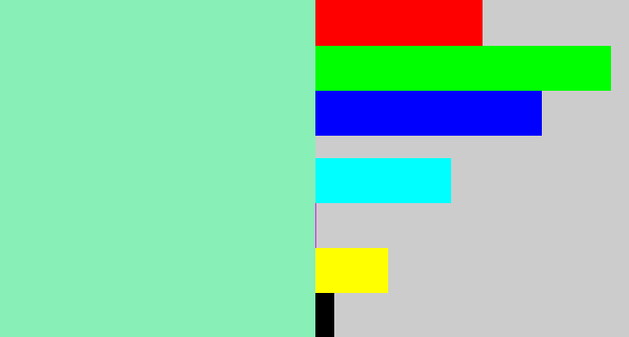 Hex color #88efb7 - light blue green