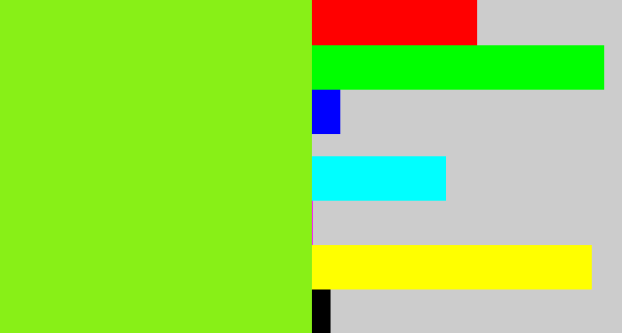 Hex color #88f017 - acid green