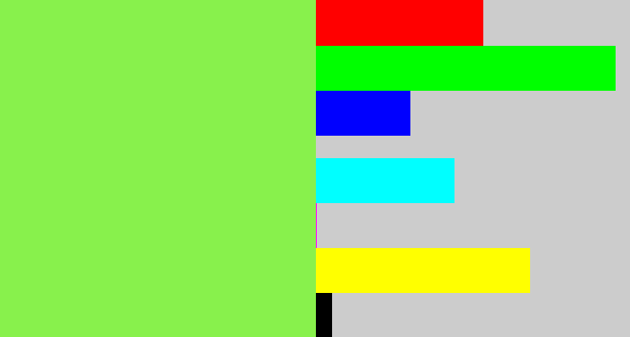 Hex color #88f14c - kiwi green
