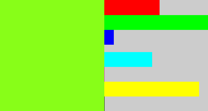 Hex color #88fe18 - acid green