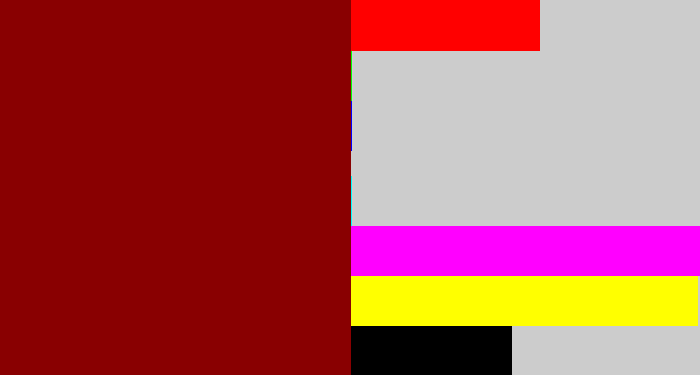 Hex color #890001 - dark red