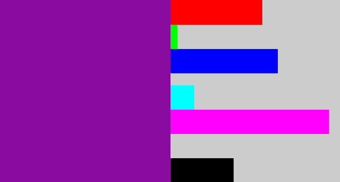 Hex color #890ba0 - purple