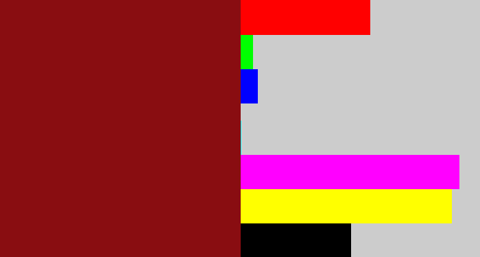 Hex color #890d11 - crimson