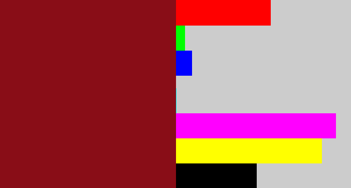 Hex color #890d17 - crimson