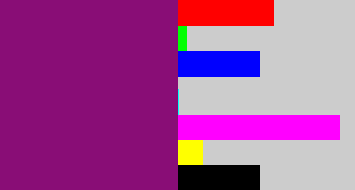 Hex color #890d76 - darkish purple