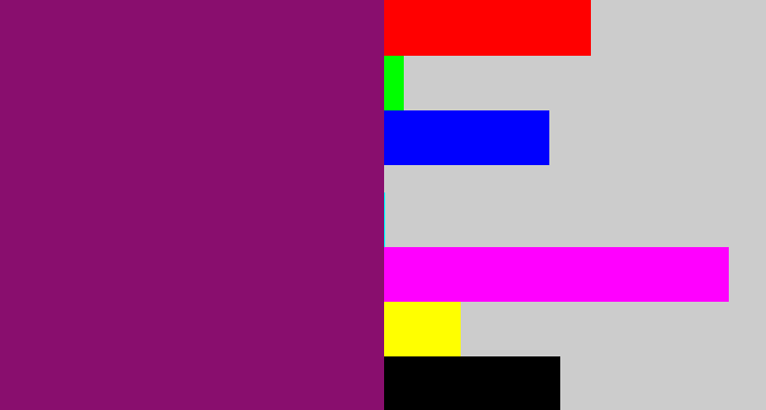 Hex color #890e6e - darkish purple