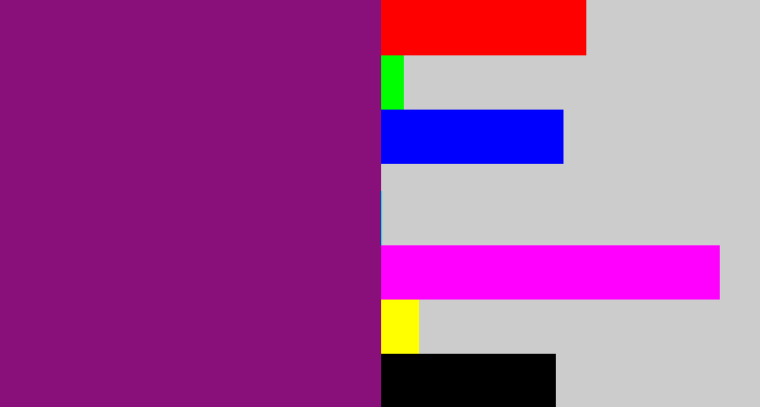 Hex color #890f7b - darkish purple