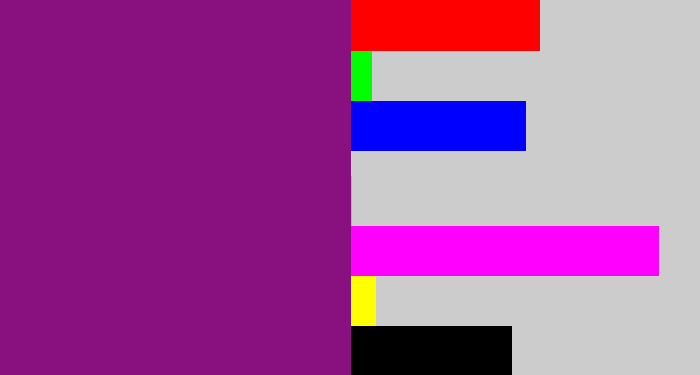 Hex color #89107f - darkish purple