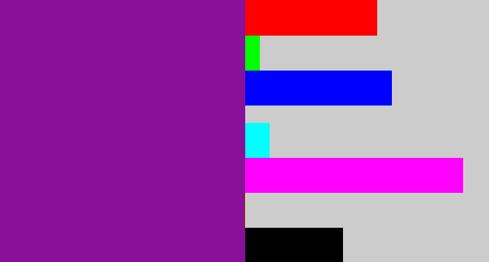 Hex color #891098 - purple