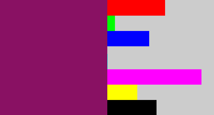 Hex color #891163 - reddish purple