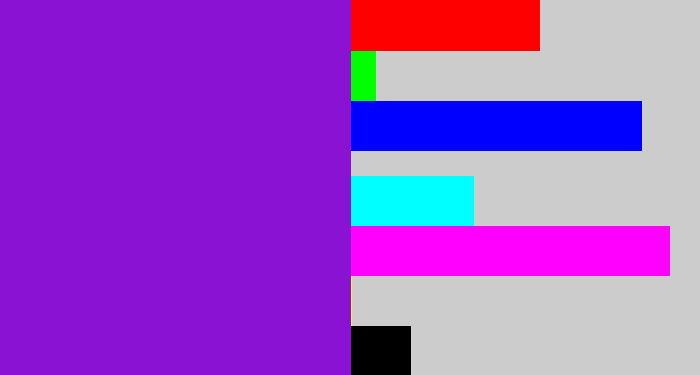 Hex color #8912d3 - violet