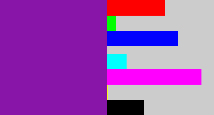 Hex color #8914a8 - purple