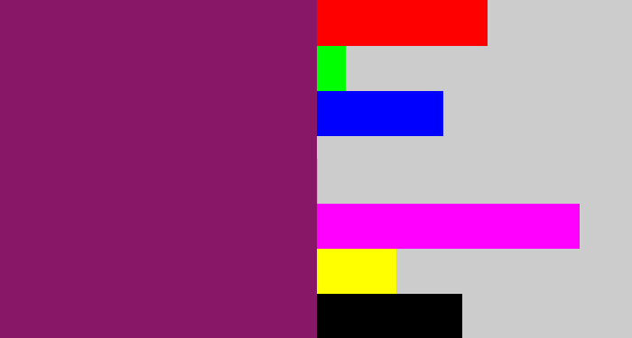 Hex color #891767 - darkish purple