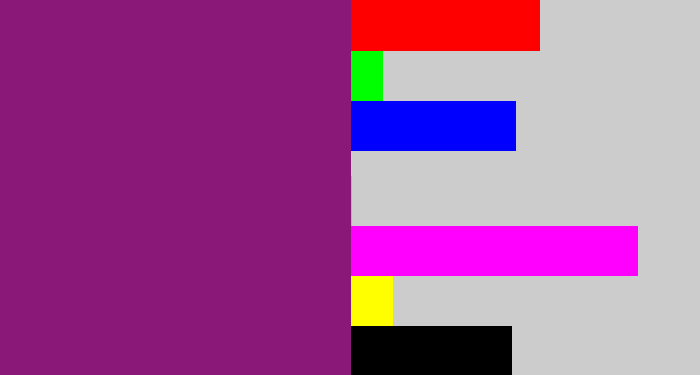 Hex color #891878 - darkish purple