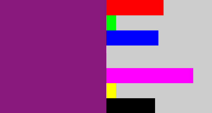 Hex color #89187d - darkish purple