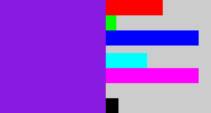 Hex color #891ae1 - violet