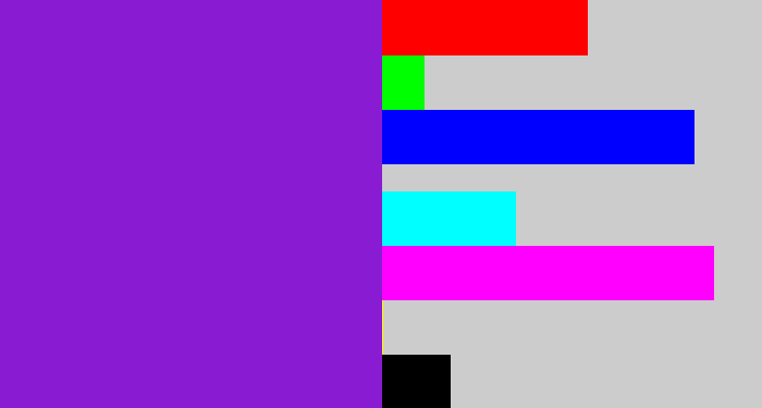 Hex color #891bd2 - violet