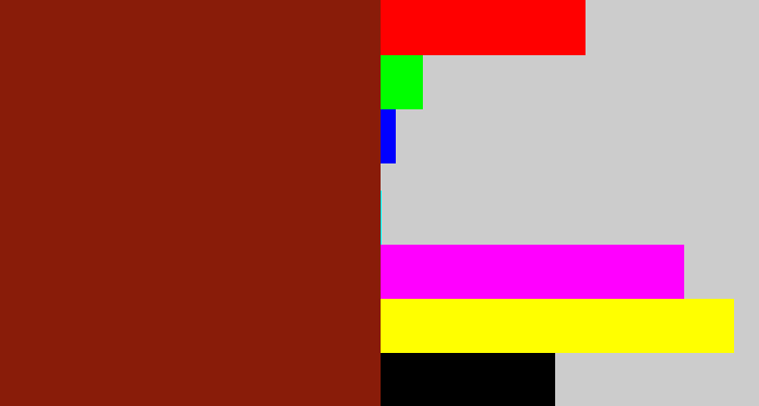 Hex color #891c09 - brick red