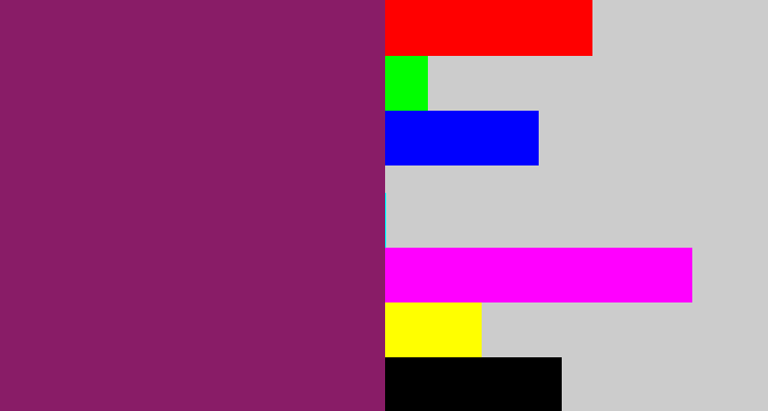 Hex color #891c67 - darkish purple