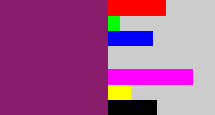 Hex color #891d6b - darkish purple