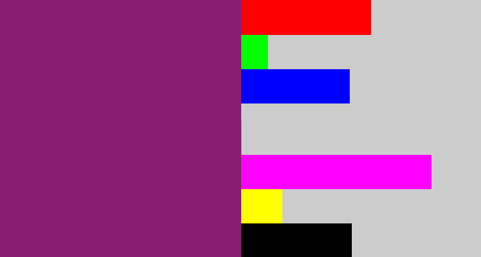 Hex color #891d72 - darkish purple