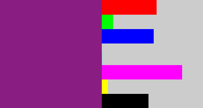 Hex color #891d81 - darkish purple