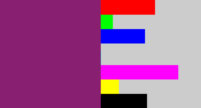 Hex color #891f71 - darkish purple