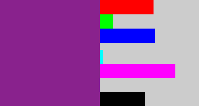 Hex color #89228d - warm purple
