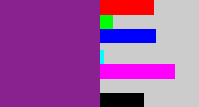 Hex color #89228f - warm purple