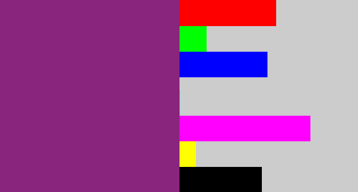 Hex color #89257c - warm purple