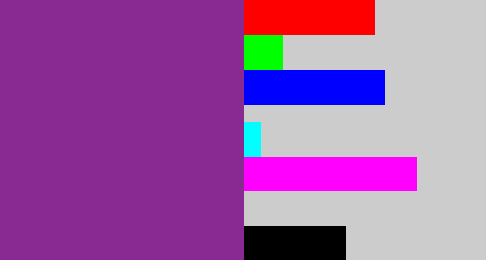 Hex color #892a93 - warm purple