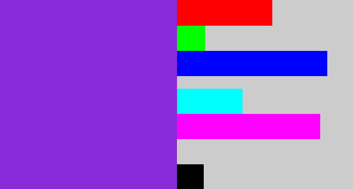 Hex color #892ad8 - bluish purple