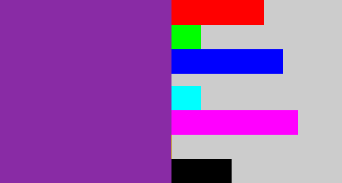 Hex color #892ba5 - purple