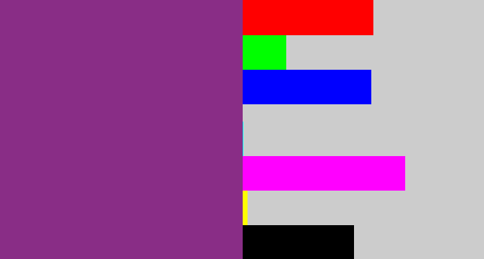 Hex color #892d86 - warm purple