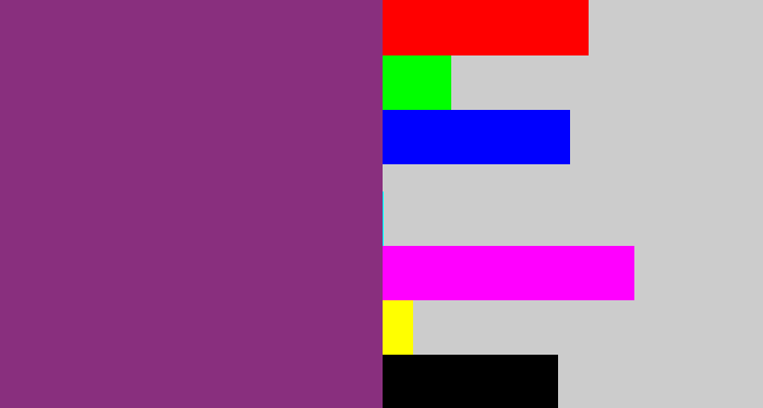 Hex color #892f7e - warm purple