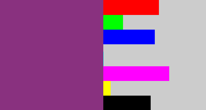 Hex color #89317f - warm purple