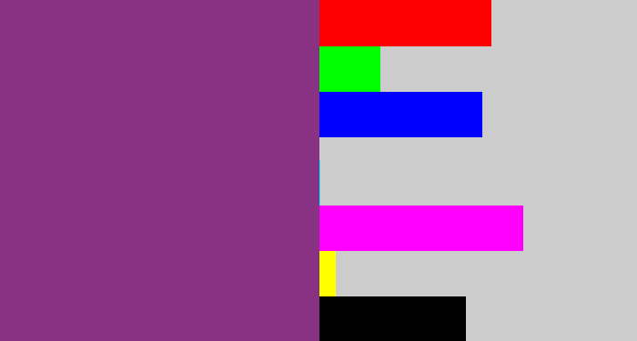 Hex color #893182 - warm purple
