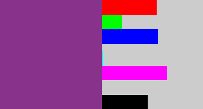 Hex color #89328b - warm purple