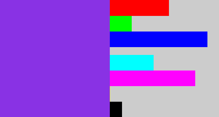 Hex color #8932e4 - bluish purple