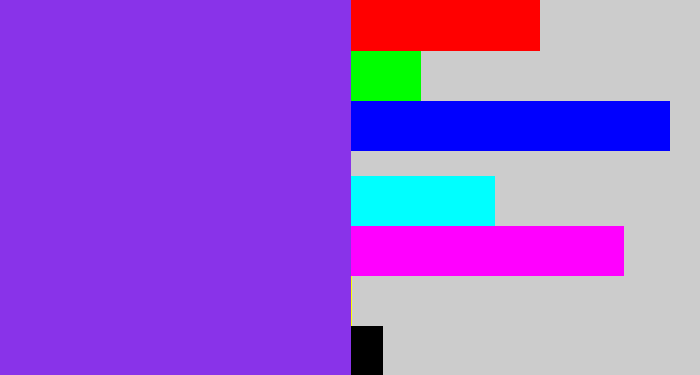 Hex color #8933e9 - bluish purple