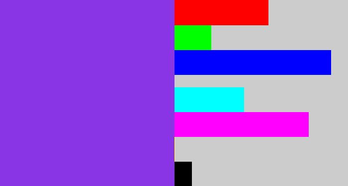 Hex color #8935e5 - bluish purple