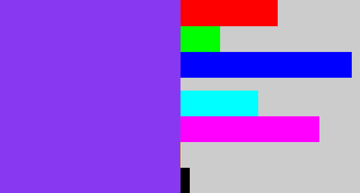 Hex color #8938f2 - bluish purple