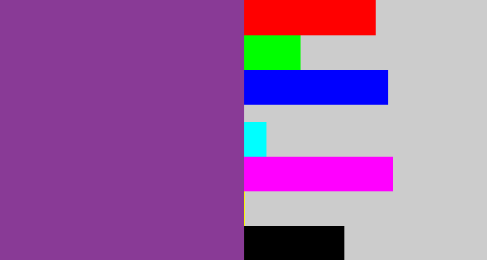Hex color #893a96 - warm purple