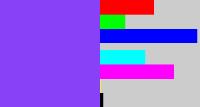 Hex color #8941f7 - purpley