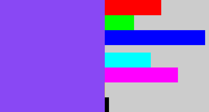 Hex color #8948f4 - purpley