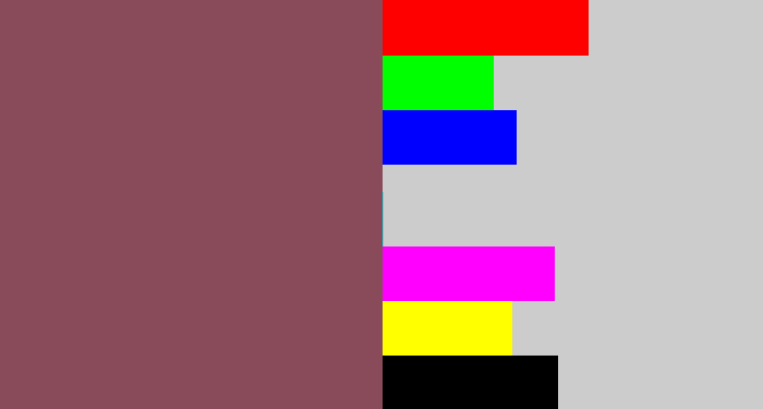 Hex color #894b5a - dark mauve
